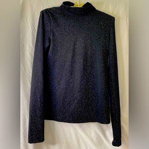 Never Worn long sleeve black shiny shirt